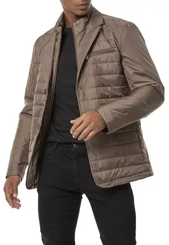 Produktbild: Redbridge Herren Steppjacke Eleganter Blazer-Stil mit Daunenoptik Leichte Übergangsjacke Braun L