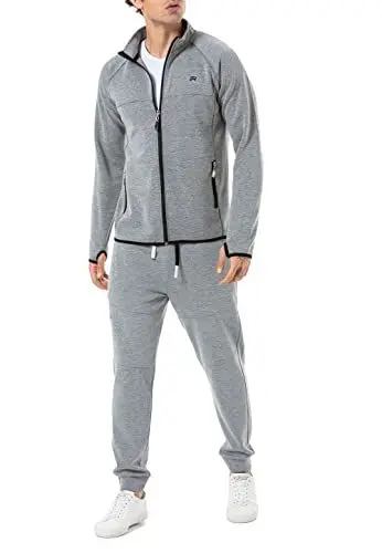 Produktbild: Redbridge Trainingsanzug Zweiteiliger Sportanzug mit Reißverschlussjacke und Jogginghose für Fitness und Freizeit Grau M