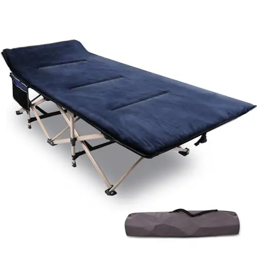 Produktbild: REDCAMP XXL Feldbett mit Weich Auflage für Erwachsene 227 kg, 71cm Extra Breite Robust klappbett Campingbett Gästebett klappbar, Betten für Outdoor Camping Reisen Büro Indoor, (Navy Blau)