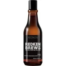 Produktbild: Redken Brews 3-in-1 Shampoo für Männer, All-in-one: Shampoo, Conditioner und Duschgel, Pflege für softe Haut und gepflegtes Haar, für alle Haut- & Haartypen, 300 ml