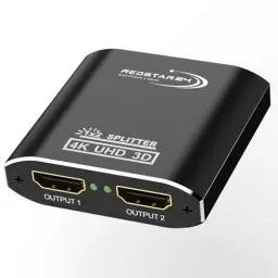 Produktbild: RedStar24 HDMI Splitter 4K@60Hz, 1 In 2 Out HDMI Verteiler Aluminium, unterstützt HDCP, 4K, 3D, UHD, 1080P - Kompatibel mit Xbox, PS4, PS3, Roku, Blu-Ray-Player, Firestick, HDTV und Apple TV