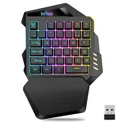 Produktbild: RedThunder G60 Kabellose Einhand Gaming Tastatur, Wiederaufladbare 2000mAh RGB Hintergrundbeleuchtete Ergonomische Tastatur mit Anti-ghosting für PC Mac PS5 Gamer