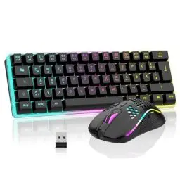 Produktbild: RedThunder 60% Kabelloses Gaming Tastatur und Maus Set, QWERTZ DE Layout, Wiederaufladbare Funktastatur mit Maus, Ultraleichte Gaming Maus mit Wabenkonstruktion, für PC MAC PS5 Xbox Gamer, Büro