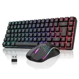 Produktbild: RedThunder 75% Kabelloses Gaming Tastatur und Maus Set, QWERTZ DE Layout, 85 Tasten TKL Wiederaufladbare Kompakte Tastatur, Ultraleichte 7200DPI-Maus mit Wabenkonstruktion für PC MAC PS5 Xbox Gamer
