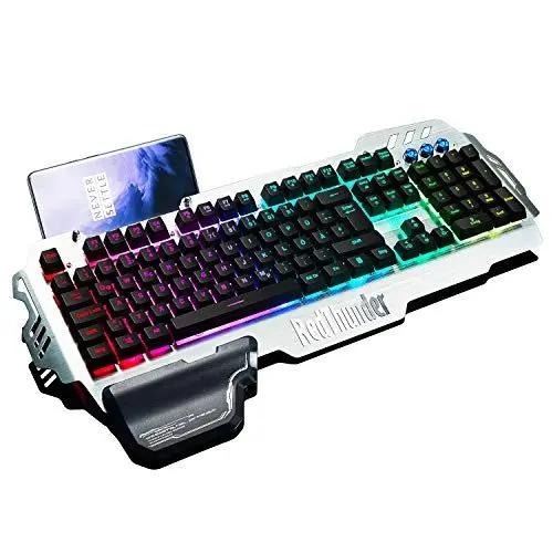 Produktbild: RedThunder K900 Halbmechanisch Gaming Tastatur (Version 2024), QWERTZ DEUTSCH Layout, RGB Beleuchtete Tastatur, Ganzmetallpaneel, 26 Tasten Anti-Ghosting, Tastatur Für PC/Laptop/Xbox One Gamer