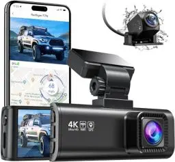Produktbild: REDTIGER F7N 4K Dashcam mit WiFi GPS Vorne 4K/2.5K und Hinten 1080P Dash Kamera, Inklusive 64G Karte, 3.18