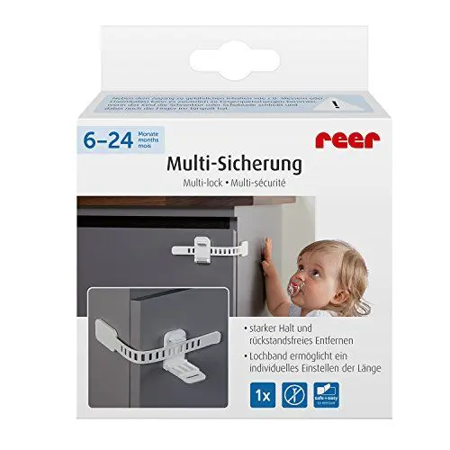 Produktbild: Reer 72010 Kindersicherung nach DIN EN 16948 / Multisicherung für Schränke und Schubladen und vieles mehr