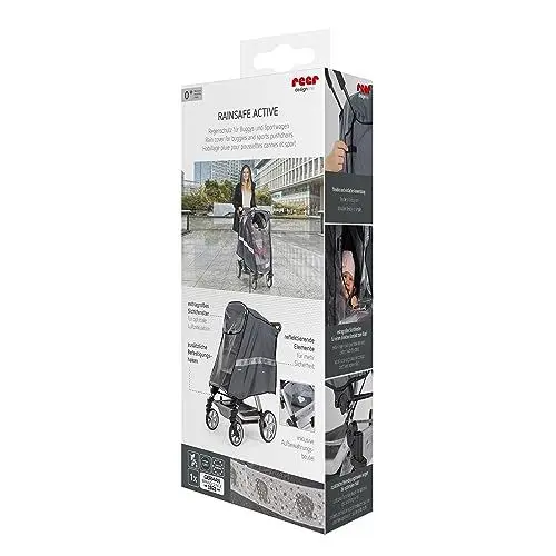 Produktbild: Reer Regenschutz DesignLine Rainsafe Activ für Buggys mit Verdeck und Liegefunktion sowie Sportwagen, 84041