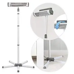 Produktbild: Reer Wickeltischstrahler EasyHeat Flex, Heizstrahler mit Standfuß, Wärmelampe fürs Baby, kompaktes Design, 1 Stück (1er Pack), 230V/500W, weiß
