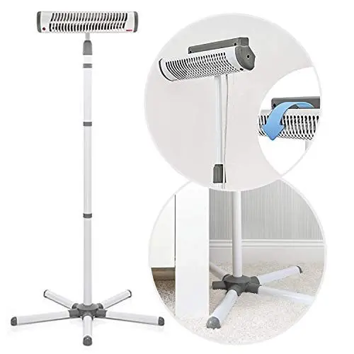Produktbild: Reer Wickeltischstrahler EasyHeat Flex, Heizstrahler mit Standfuß, Wärmelampe fürs Baby, kompaktes Design, 1 Stück (1er Pack), 230V/500W, weiß