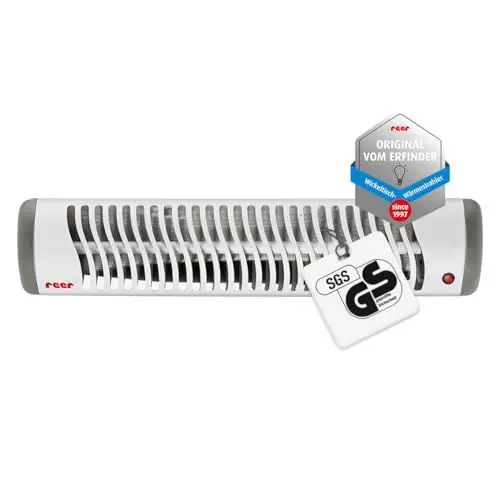 Produktbild: reer EasyHeat Wickeltisch-Wärmestrahler | Wand-Heizstrahler für den Wickeltisch | Wärmelampe fürs Baby | Baby Erstausstattung | 230V/500W | Weiß