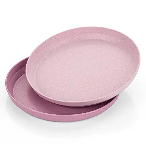 Produktbild: reer Growing Kinderteller 2 Stück, nachhaltiges Geschirr für Kinder, Kindergeschirr Set 2-teilig, rosa