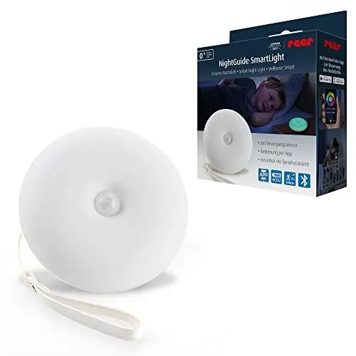 Produktbild: reer NightGuide SmartLight smartes Bluetooth Nachtlicht für Kinder, Steuerung per App, Sprachassistent oder am Gerät, Weiß