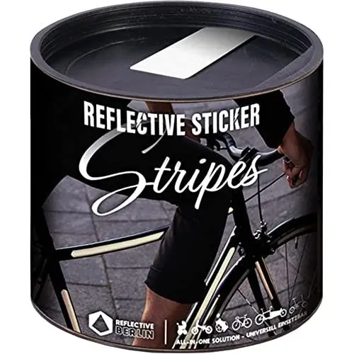 Produktbild: Reflective Berlin Unisex – Erwachsene Reflexaufkleber, Stripe White, Einheitsgröße