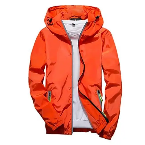 Produktbild: Regenjacke Herren Reflektierende Jacke mit Kapuze Leichte Fahrrad Softshelljacke Herren Wasserdicht Pullover Packbare Windjacke Atmungsaktive Softshelljacke für Wandern Laufen Outdoor Gelb 6XL
