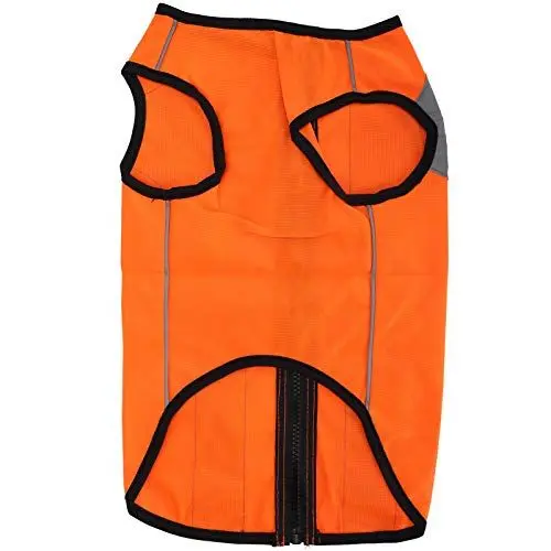 Produktbild: Reflektierende Sicherheitsweste Hunde, Fluoreszierende, Gut Sichtbare, Leuchtende Jacke Nachtspaziergänge, Haustier-Reißverschlussweste Kleine Hunde(L-Fluoreszierendes Orange)