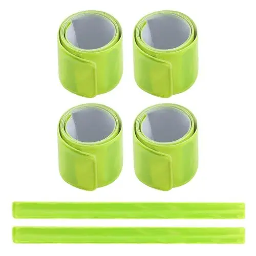 Produktbild: Reflektorband 6 Stück,Hosenklammer Fahrrad,Grün Reflektoren Fahrrad,Hosenschutz Fahrrad,Leuchtarmbänder,Hosenband Fahrrad,Hosenbein Klammer Fahrrad,Hosenklammern für Radfahrer,Schnapparmband Kinder
