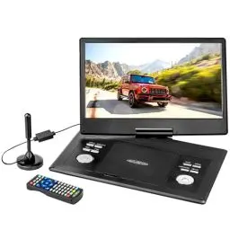 Produktbild: Reflexion 14 Zoll (36 cm) LCD-Monitor mit DVD-Player und DVB-T2 HD Tuner, integriertem Akku inklusive Gamepad, Game-Disk und 12V-Auto-Adapter