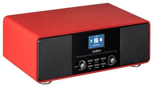 Produktbild: Reflexion HRA19INT DAB- und Internetradio mit CD-Player und Radiowecker (UKW, DAB, DAB+, Bluetooth, AUX-Eingang, Kopfhöreranschluss, Fernbedienung), rot