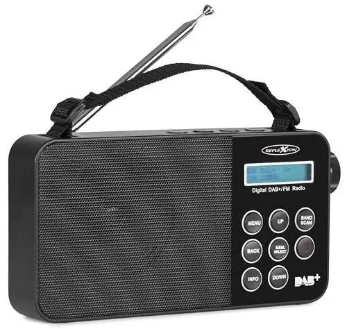 Produktbild: Reflexion TRA2350DAB+ Tragbares UKW Radio mit DAB/DAB+ (8Watt) Displayanzeige, Netz- und Batteriebetrieb, 30 Senderspeicherplätze, Schwarz