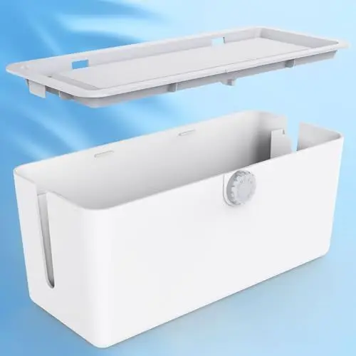 Produktbild: REFLYING Kabelmanagement-Box, Kabelbox mit Deckel, Box zum Verstecken der Steckdosenleiste auf Schreibtisch oder Boden, Kabelkasten zum Verstecken von Steckdosenleisten und Fernsehcomputerkabeln