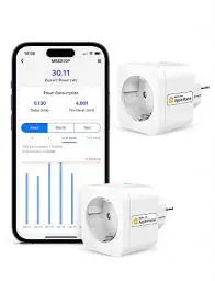 Produktbild: Refoss Smart Steckdose funktioniert mit Apple HomeKit, WLAN Steckdose mit Verbrauchsmessung, Zeitschaltuhr Steckdose mit Fernbedienung, Stromzähler Balkonkraftwerk, mit Alexa, Google, 2 Stück