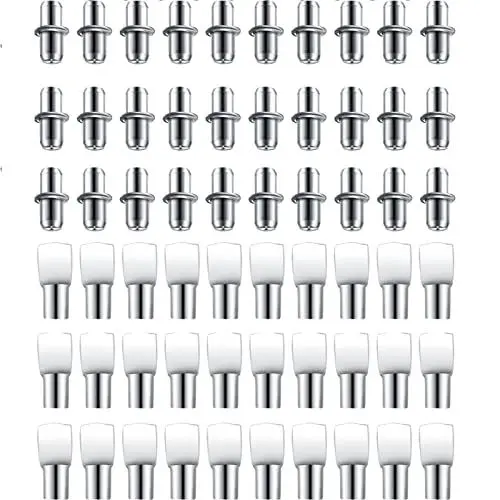 Produktbild: Regalbodenträger Einlegeboden Halter 5mm Bodenträger für Regalboden Regalhalter Regalstifte Träger für Schrank Bohrung 60 Stk