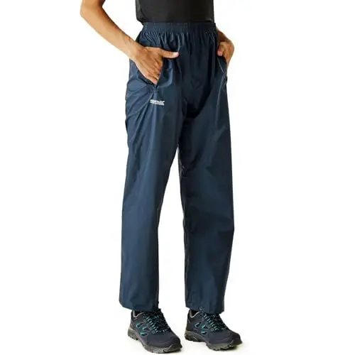 Produktbild: Regatta Damen Pack-it Leichte, Wasserdichte und Atmungsaktive Überziehhose, Blau (Midnight), 34-36 EU