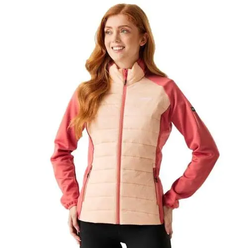 Produktbild: Regatta Damen Womens Clumber V Full Zip Hooded Coat Hybrid-Jacke, Pfirsich/Rot, 44