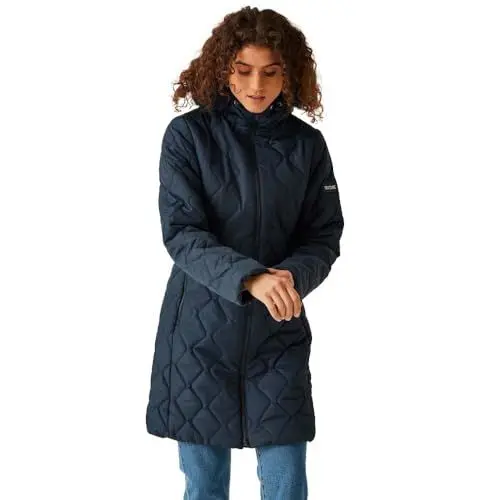 Produktbild: Regatta Damen Womens Fritha Iii Longline Full Zip Padded Jacket Gepolsterter Parka-Mantel, Navy, 26
