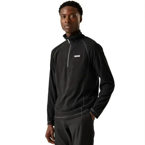 Produktbild: Regatta Montes leichte Mikrofleecejacke für Herren mit halbem Reißverschluss S Schwarz
