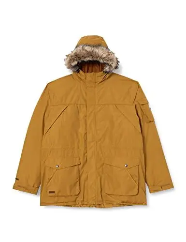 Produktbild: Regatta Salinger Ii Herrenjacke, wasserdicht, atmungsaktiv, versiegelte Nähte, isoliertes Taftfutter, Kapuze mit abnehmbarem Kunstfellbesatz S Bronze Mist