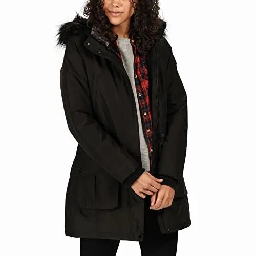Produktbild: Regatta Sefarina Damen-Jacke, wasserdicht, atmungsaktiv, Isotex 10000, schwere Füllung, langlebig, wasserabweisend, interne Sicherheitstasche S Schwarz