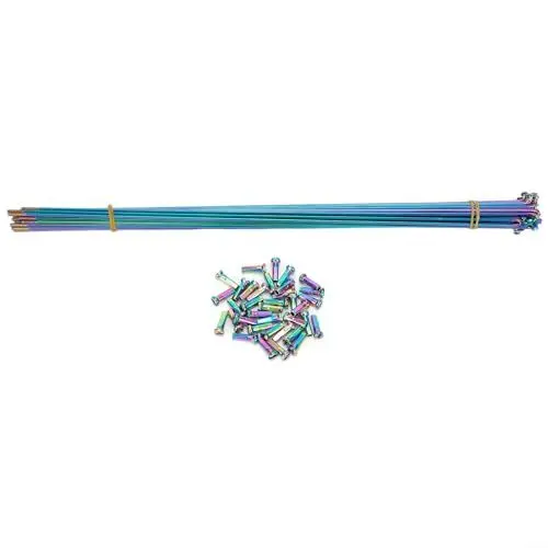 Produktbild: Regenbogen-Speichen aus Aluminiumlegierung für Fahrrad, 36 Stück, 14 Gauge, Fahrradspeichen mit Nippeln (263 mm)