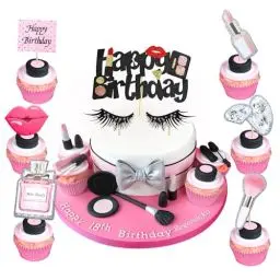 Produktbild: Regendeko Happy Birthday Schwarz Gold Lady Mädchen Kuchendekoration Cupcake Toppers Geburtstagskuchen Deko
