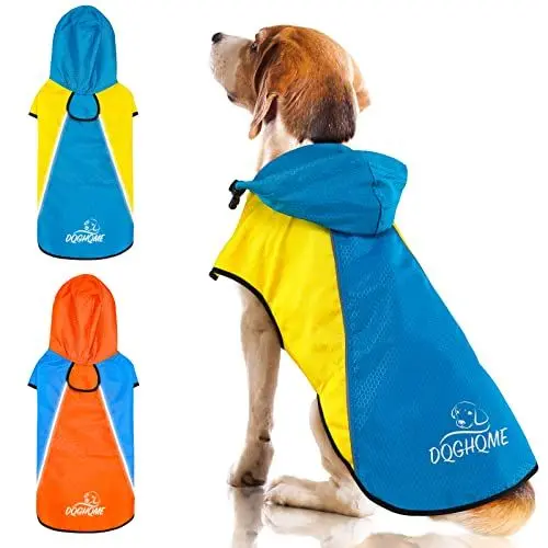 Produktbild: Regenjacke Hund DQGHQME Hunderegenmantel, Regenmantel Hund Wasserdicht, Einstellbare Regencape Hund, Reflektierender Wasserdichter Hundemantel Ultraleicht für Große Mittlere Kleine Haustier Hund (XL)