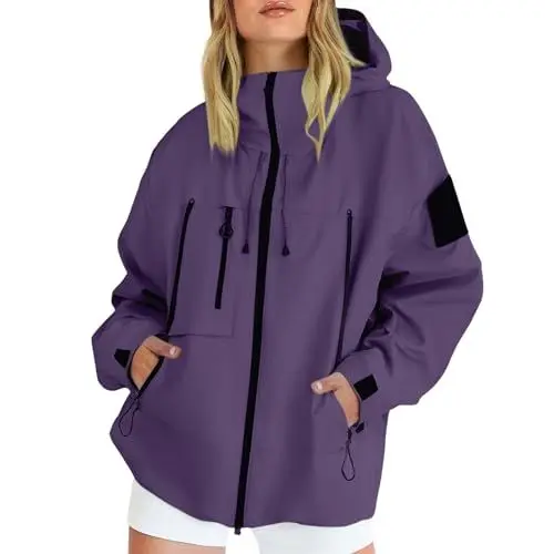 Produktbild: Generisch Sweatjacke Damen mit Kapuze Zip Hoodie Oversize Übergangsjacke Langarm Kapuzenjackes Reißverschluss Sweatshirt Bequeme Jacke Sport Blousons Jacken Bomberjacke Kapuzenpullover