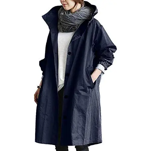 Produktbild: regenjacke damen wandern Regenjacke Wasserdicht Windbreaker Große Größen Regenmantel Atmungsaktiv Leicht Futter Übergangsjacke Lang Softshelljacke mit Kapuze Outdoor outdoor-softshelljacken für damen