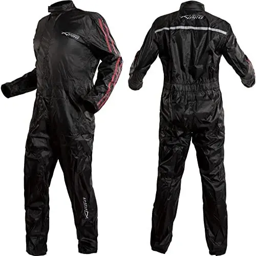 Produktbild: A-Pro Regenkombi Regenanzug Motorrad Regenhose Wasserdicht Regenjacke Rot L