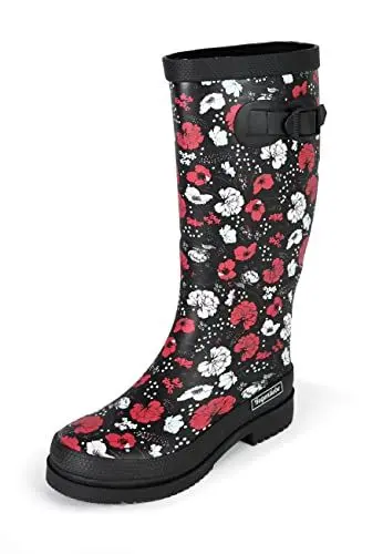 Produktbild: Regenliebe Damen Gummistiefel Blossom Night High Langschaft, Größe:41 EU