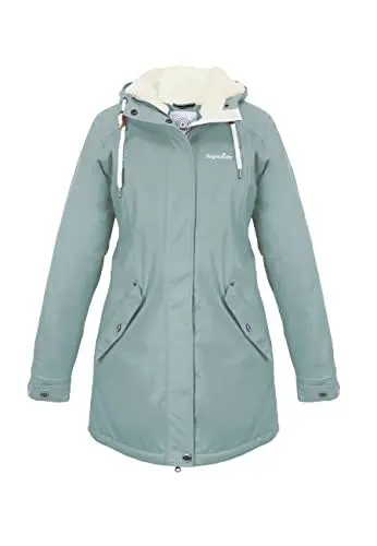 Produktbild: Regenliebe Damen Regenmantel Friesennerz mit Teddyfleece gefüttert, Größe:48, Farbe:hellblau