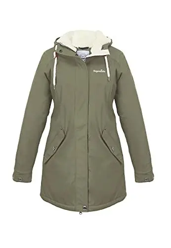 Produktbild: Regenliebe Damen Regenmantel Friesennerz mit Teddyfleece gefüttert, Größe:36, Farbe:oliv