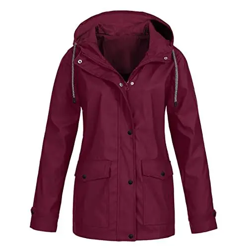 Produktbild: Regenmantel Damen Trekkingjacke Damen Bench Jacke Damen Jacken Damen Sommer Leichte Dünne Regenjacke Damen Regenanzug, Regenjacke, Hose Regenjacke Damen Xs Übergangsjacke Damen Damen-Mäntel