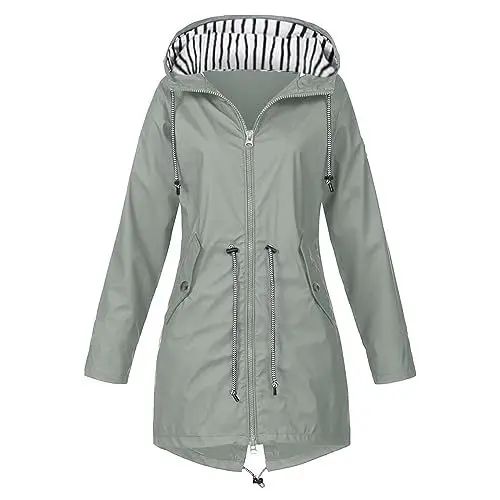 Produktbild: Regenmantel Damen Wasserdicht,Regencape Einweg Wind Und Regenjacke Damen Regenjacke Damen Wasserdichte Regenjacke Damen Softshellmantel Damen Regenmantel Damen