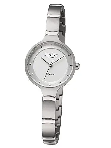 Produktbild: Regent Damen Analog Quarz Uhr mit Titan Armband 12290501