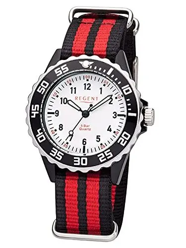 Produktbild: Regent Unisex-Kinder Analog Quarz Uhr mit Textil Armband 12400277