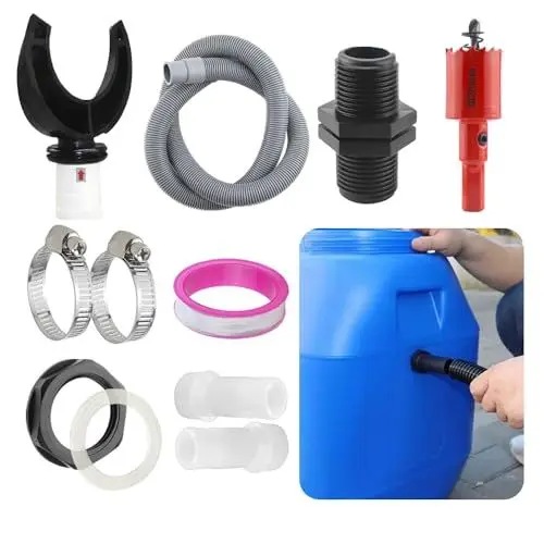 Produktbild: RISAKOGO Regenwassersammler,75mm Fallrohr Regensammler Set, regensammler Regentonnen Verbindungsset Regendieb Regensammler Regentonnen Verbinder für Dächer bis 80 m²