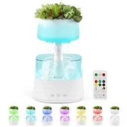 Produktbild: Regenwolken Luftbefeuchter mit Fernbedienung, 450ML Wolkenluftbefeuchter Diffuser Humidifier 7 Farben LED Leuchten, Mini Leise Raumbefeuchter für Zuhause, Büro, Zimmer, Kinderzimmer und Zuhause, Weiss