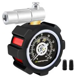Produktbild: Reifendruckprüfer,ATsafepro Presta Valve Mountainbike Reifenfüller 160PSI / 11BAR Dual-Scale, Reifendruckprüfer Fahrrad, Perfekt für Mountainbike Zubehö