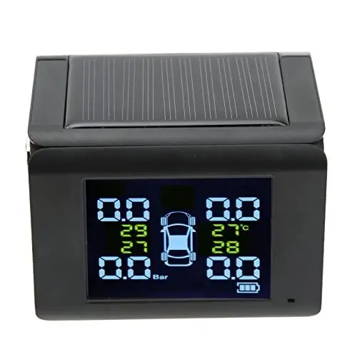 Produktbild: Reifendrucküberwachungssystem, Kabelloses Solar-TPMS-Reifendrucküberwachungssystem mit 4 Externen Sensoren, LCD-Bildschirm, Lauter Alarm, TPMS, Echtzeit-Temperaturdruck für PKW,